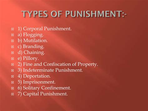 Punishment list